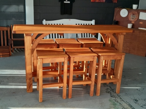 Large Bar leaner 2000x600mm and 6 stools - Was $3000 but on sale this month for $2,400